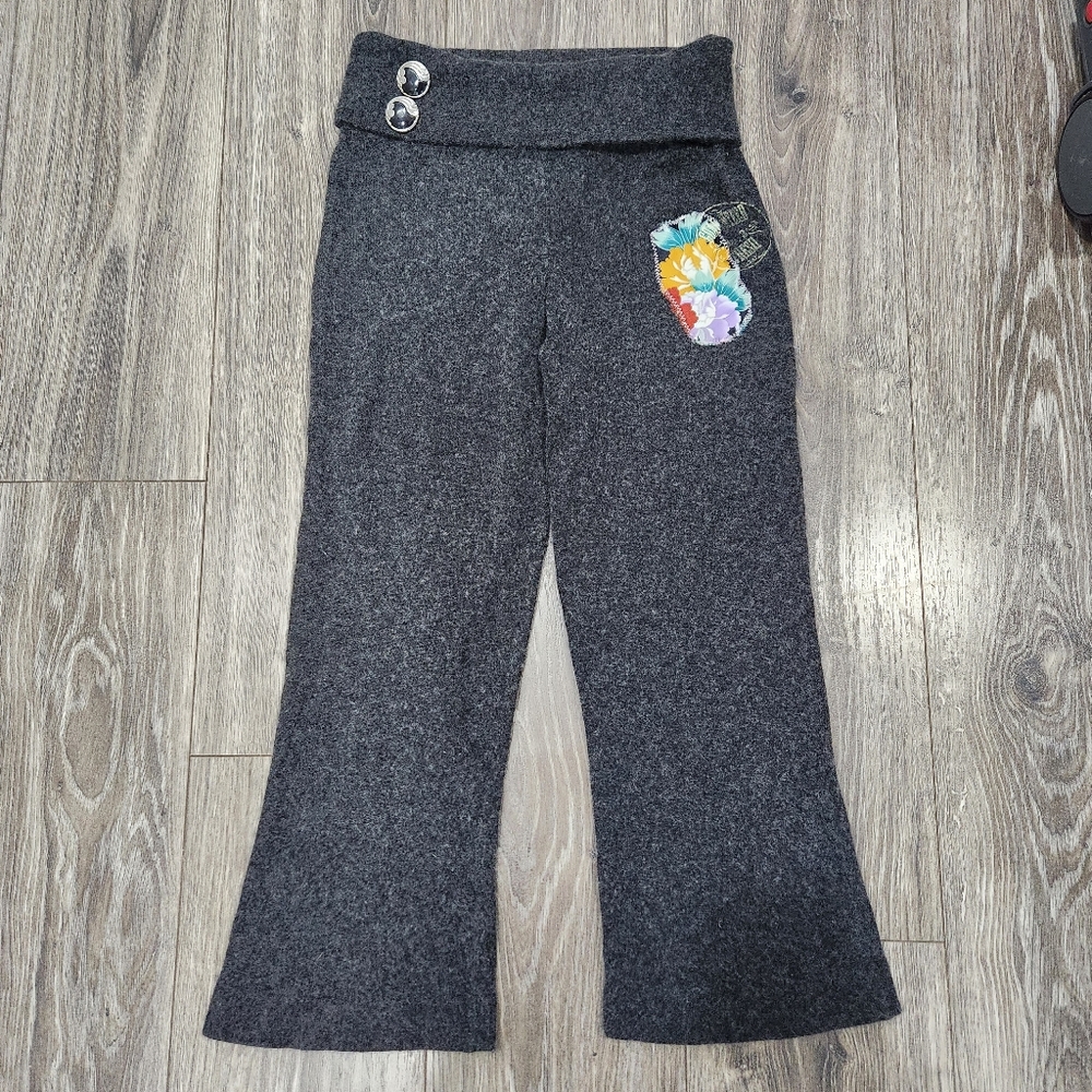 Fresh Karma Silk Cashmere Blend Yoga Crop Pants Y2K Foldover Waist Size Medium